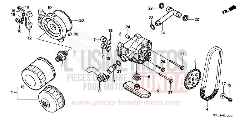 OIL PUMP/OIL FILTER for Africa Twin 750 SPACE BLUE (PB136I) from 1994